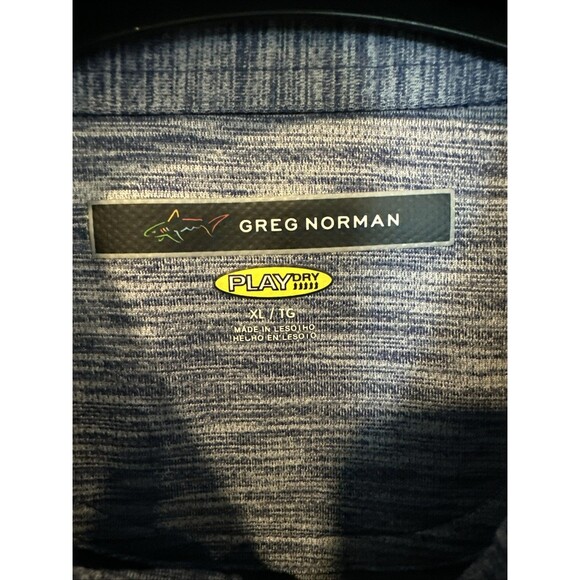 Greg Norman Polo Shirt Play Dry Short Sleeve Mens XL Heather Blue Golf - Picture 3 of 3